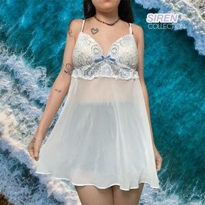 Vintage Y2k CoquetteLinea Donatella Blue Lace Cami Top